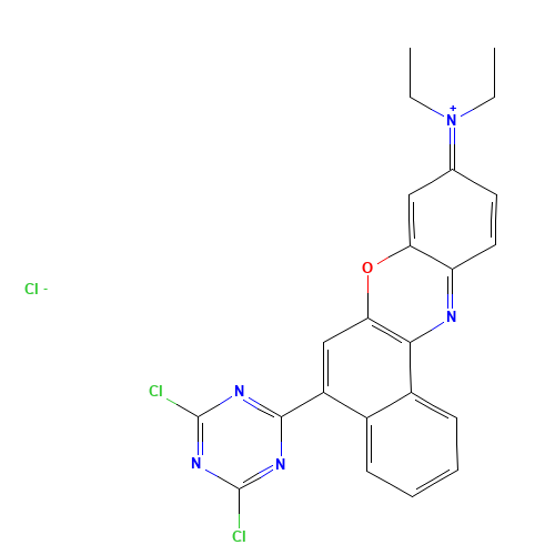 9-Diethylamino-5-(4,6-dichloro-s-triazinyl)-9H-benzo[a]phenoxazine Chloride (CAS: 28249-90-3) - Related Chemical Product