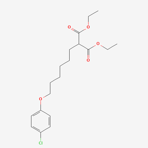 Diethyl-6-(4-chlorophenoxy) Hexylmalonate (CAS: 82258-39-7) - Chemical Structure and Molecular Formula 