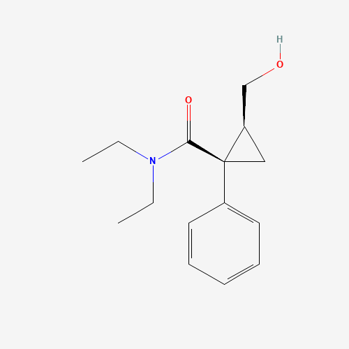 rac N,N-diethyl-2-(hydroxymethyl)-1-phenyl-cyclopropanecarboxamide (CAS: 172016-06-7) - Chemical Structure and Molecular Formula 