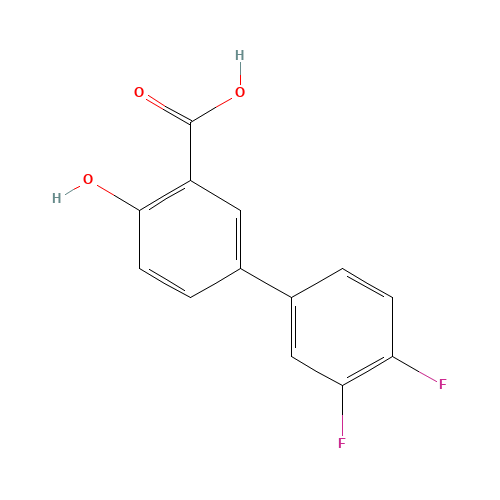 3',4'-Difluoro-4-hydroxy-[1,1'-biphenyl]-3-carboxylic Acid (CAS: 887576-75-2) - Chemical Structure and Molecular Formula 