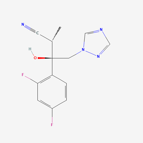 (aS,bR)-b-(2,4-Difluorophenyl)-b-hydroxy-a-methyl-1H-1,2,4-triazole-1-butanenitrile (CAS: 170862-36-9) - Chemical Structure and Molecular Formula 