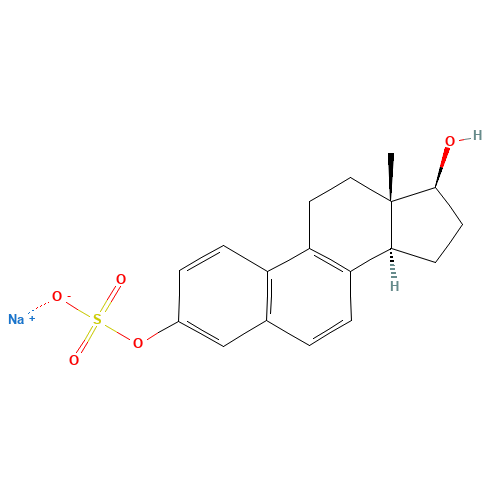 17b-Dihydro Equilenin 3-Sulfate Sodium Salt (CAS: 16680-50-5) - Chemical Structure and Molecular Formula 
