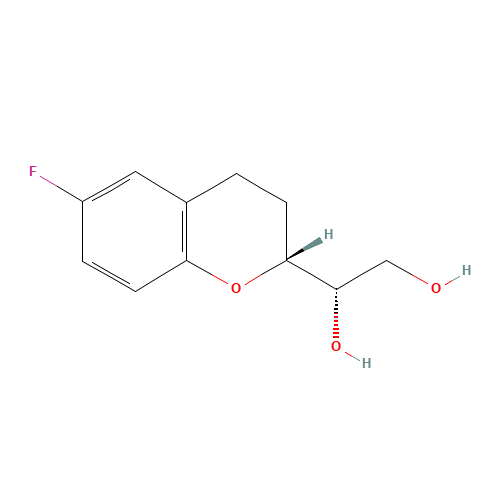 (1'S,2R)-2-(1',2'-Dihydroxyethyl)-6-fluorochromane (CAS: 303176-43-4) - Chemical Structure and Molecular Formula 