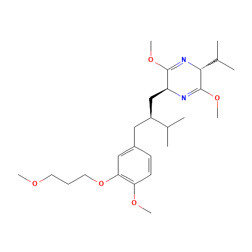 (2S,5R)-2,5-Dihydro-3,6-dimethoxy-2-[(2S)-2-[[4-methoxy-3-(3-methoxypropoxy)phenyl]methyl]-3-methylbutyl]-5-(1-methylethyl)pyrazine (CAS: 656241-17-7) - Related Chemical Product