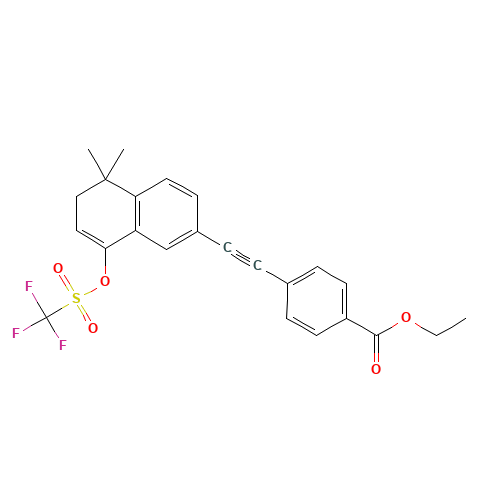4-[2-[5,6-Dihydro-5,5-dimethyl-8-[[(trifluoromethyl)sulfonyl]oxy]-2-naphthalenyl]ethynyl]benzoic Acid Ethyl Ester (CAS: 171568-44-8) - Chemical Structure and Molecular Formula 