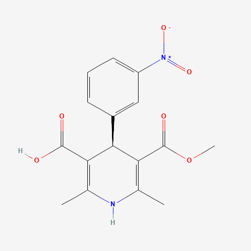 (R)-(-)-1,4-Dihydro-2,6-dimethyl-4-(3-nitrophenyl)-3,5-pyridinedicarboxylic Acid Monomethyl Ester (CAS: 76093-33-9) - Chemical Structure and Molecular Formula 