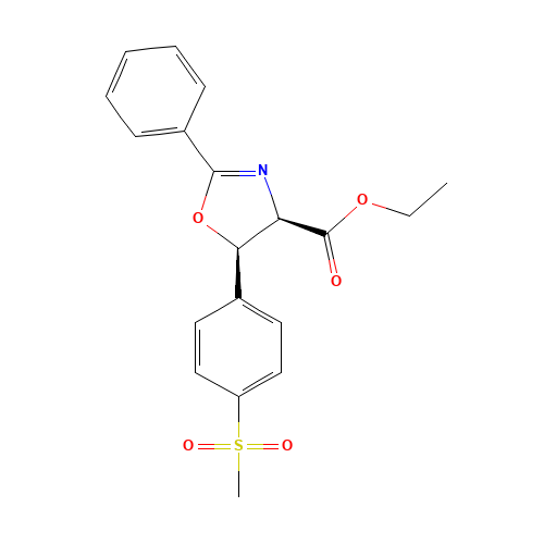 (4R-5R)-4,5-Dihydro-5-[4-(methylsulfonyl)phenyl]-2-phenyl-4-oxazolecarboxylic Acid Ethyl Ester (CAS: 139059-00-0) - Chemical Structure and Molecular Formula 