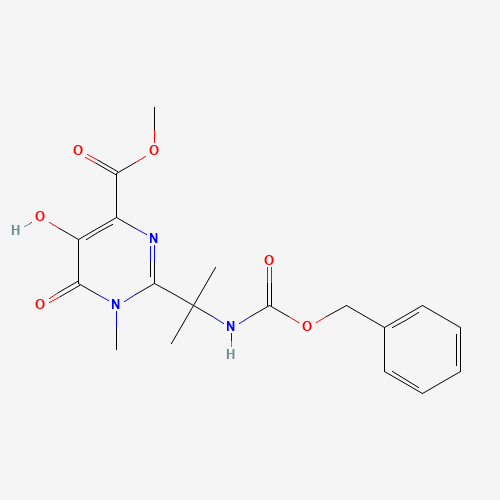 1,6-Dihydro-5-hydroxy-1-methyl-2-[1-methyl-1-[[benzylcarbamoyl]amino]ethyl]-6-oxo-4-pyrimidinecarboxylic Acid Methyl Ester (CAS: 888504-27-6) - Chemical Structure and Molecular Formula 