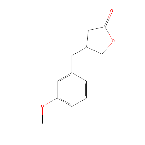 Dihydro-3-[(3-methoxyphenyl)methyl]-2(3H)-furanone (CAS: 187993-26-6) - Chemical Structure and Molecular Formula 