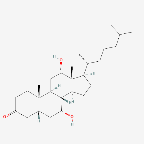 7a,12a-Dihydroxy-5b-cholestan-3-one (CAS: 547-97-7) - Chemical Structure and Molecular Formula 