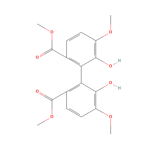 6,6'-Dihydroxy-5,5'-dimethoxy-2,2'-diphenic Acid Dimethyl Ester (CAS: 1173188-30-1) - Chemical Structure and Molecular Formula 