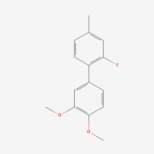 3',4'-Dimethoxy-2-fluoro-4-methylbiphenyl (CAS: 1346601-39-5) - Chemical Structure and Molecular Formula 