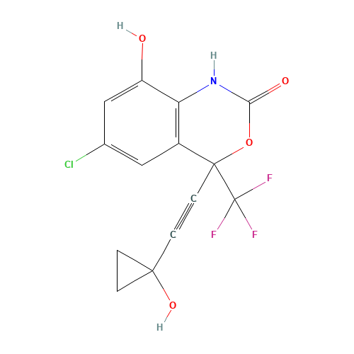 rac 8,14-Dihydroxy Efavirenz (CAS: 1189909-96-3) - Chemical Structure and Molecular Formula 