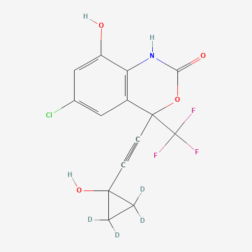 rac 8,14-Dihydroxy Efavirenz-d4 (CAS: 1189859-26-4) - Chemical Structure and Molecular Formula 