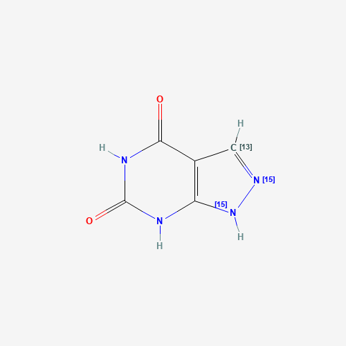 4,6-Dihydroxypyrazolo[3,4-d]pyrimidine-13C,15N2 (CAS: 1217036-71-9) - Chemical Structure and Molecular Formula 