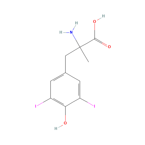 3,5-Diiodo-a-methyl-DL-tyrosine (CAS: 7434-77-7) - Chemical Structure and Molecular Formula 