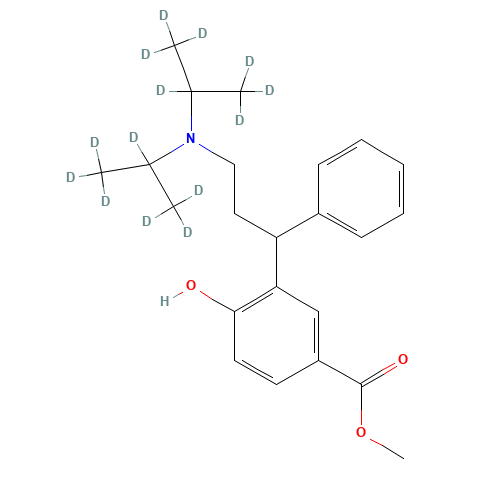 N,N-Diisopropyl-d14-3-[(5-methoxycarbonyl)-2-hydroxy)phenyl]-3-phenyl-propylamine (CAS: 1189439-59-5) - Chemical Structure and Molecular Formula 