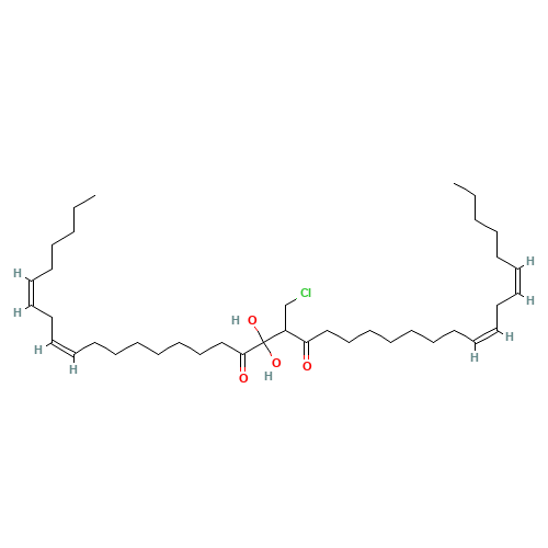 rac-1,2-Dilinoleoyl-3-chloropropanediol (CAS: 74875-96-0) - Chemical Structure and Molecular Formula 