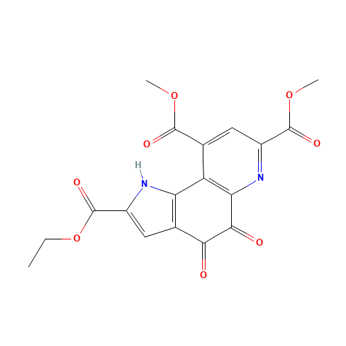 7,9-Dimethoxycarbonyl-2-ethoxycarbonyl-1H-pyrrolo-[2,3-f]quinoline-4,5-dione (CAS: 80721-47-7) - Chemical Structure and Molecular Formula 