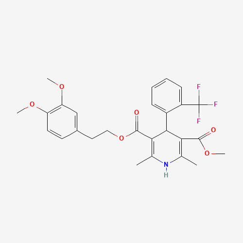 5-(3',4'-Dimethoxyphenylethyl)ethyl 3-Methyl-1,4-Dihydro-2,6-dimethyl-4-(2'-trifluoromethyl)phenyl-pyridine-3,5'-dicarboxylate (CAS: 887354-72-5) - Related Chemical Product