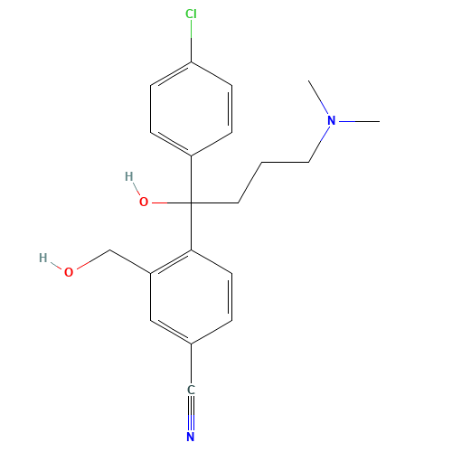 4-[4-(Dimethylamino)-1-(4'-chlorophenyl)-1-hydroxybutyl]-3-(hydroxymethyl)-benzonitrile (CAS: 1076200-05-9) - Related Chemical Product