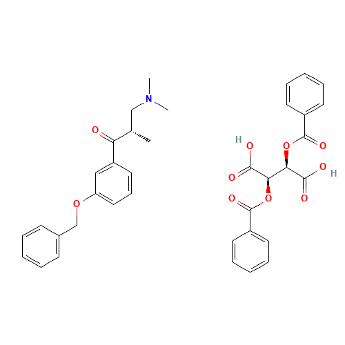 3-(Dimethylamino)-1-(3-benzyloxyphenyl)-2S-methyl-1-propanone Dibenzoyl Tartrate (CAS: 1004315-81-4) - Chemical Structure and Molecular Formula 