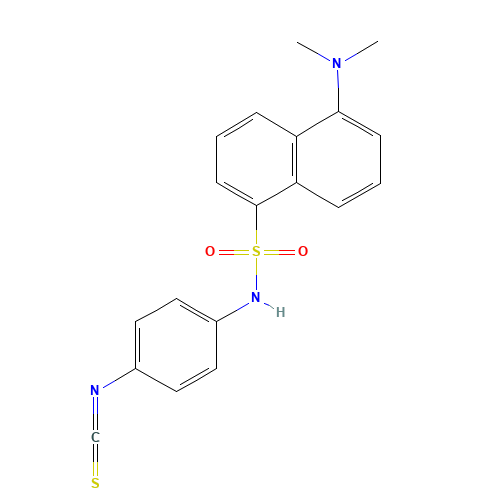 4-(N-1-Dimethylaminonaphthalene-5-sulfonylamino)phenyl Isothiocyanate (CAS: 102417-94-7) - Chemical Structure and Molecular Formula 