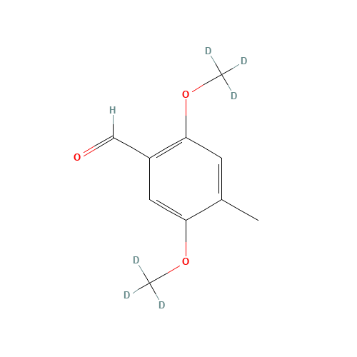 2,5-Dimethoxy-d6-4-methyl-benzaldehyde (CAS: 58262-07-0) - Chemical Structure and Molecular Formula 