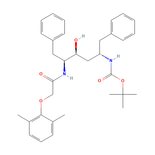 (2S,3S,5S)-2-(2,6-Dimethylphenoxyacetyl)amino-3-hydroxy-5-(tert-butyloxycarbonylamino)-1,6-diphenylhexane (CAS: 192725-45-4) - Related Chemical Product