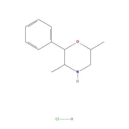 3,6-Dimethyl-2-phenyl Morpholine Hydrochloride (CAS: 92902-99-3) - Chemical Structure and Molecular Formula 