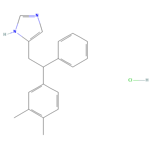 5-[2-(3,4-Dimethylphenyl)-2-phenylethyl]-1H-imidazole Hydrochloride (CAS: 132287-17-3) - Chemical Structure and Molecular Formula 