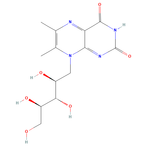 6,7-Dimethylribityl Lumazine (CAS: 2535-20-8) - Chemical Structure and Molecular Formula 