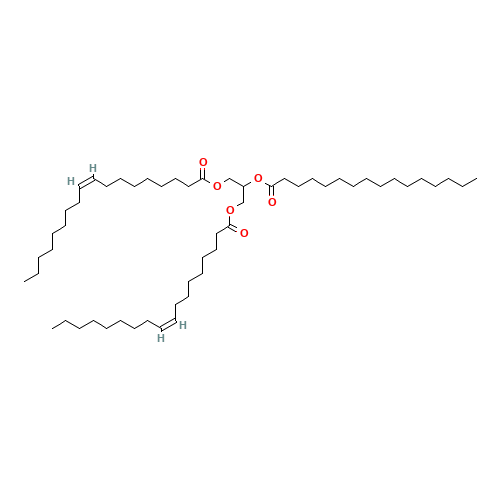 1,3-Dioleoyl-2-palmitoylglycerol (CAS: 1716-07-0) - Chemical Structure and Molecular Formula 