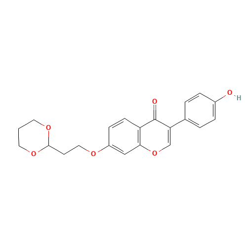 7-O-[2-(1,3-Dioxanyl)ethyl]daidzein (CAS: 250252-71-2) - Chemical Structure and Molecular Formula 