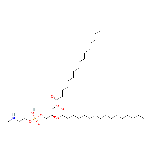 L-a-Dipalmitoylphosphatidyl-N-monomethylethanolamine (CAS: 3930-13-0) - Chemical Structure and Molecular Formula 
