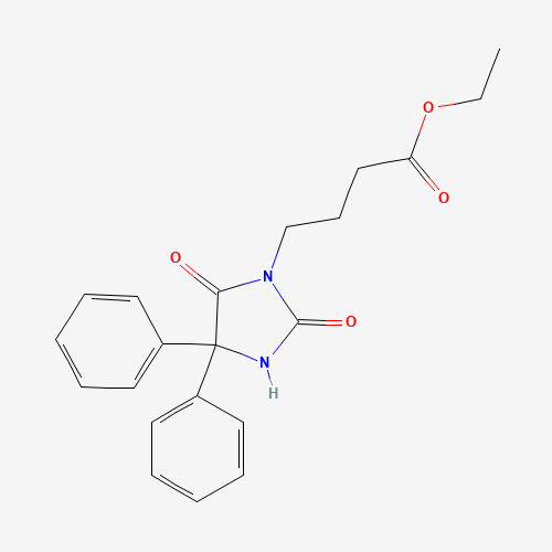 5,5-Diphenylhydantoin-3-butyric Acid Ethyl Ester (CAS: 56976-65-9) - Chemical Structure and Molecular Formula 