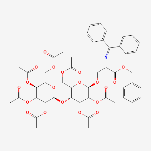 N-Diphenylmethylene-O-(2,3,6,2',3',4',6'-hepta-O-acetyl-b-D-lactosyl)-L-serine, Benzyl Ester (CAS: 337903-59-0) - Chemical Structure and Molecular Formula 