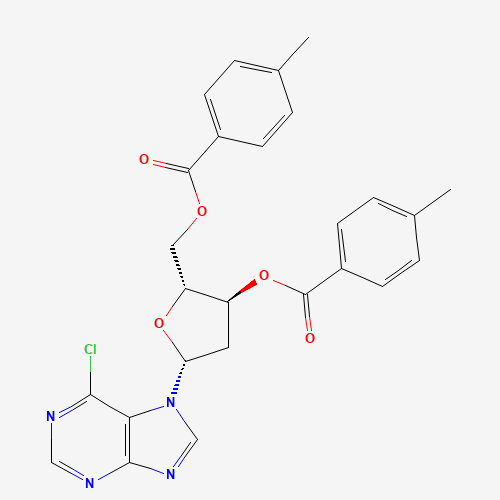 3,5-O-Ditoluoyl 6-Chloropurine-7-b-D-deoxyriboside (CAS: 91713-51-8) - Chemical Structure and Molecular Formula 