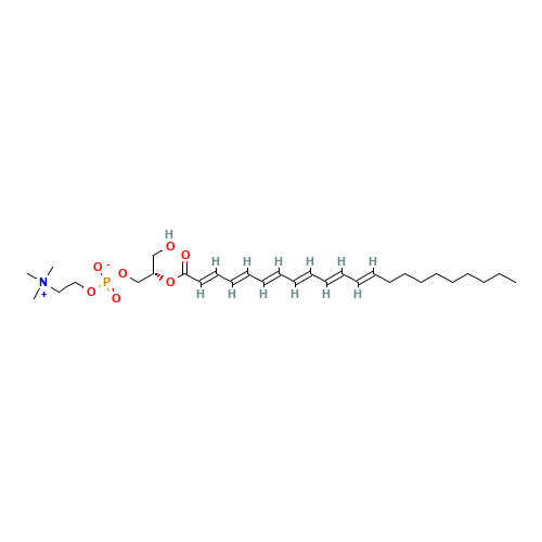 2-Docosahexaenoyl-sn-glycero-3-phosphocholine (CAS: 159407-32-6) - Chemical Structure and Molecular Formula 