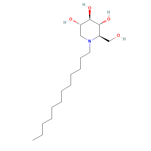 N-Dodecyldeoxynojirimycin (CAS: 79206-22-7) - Chemical Structure and Molecular Formula 