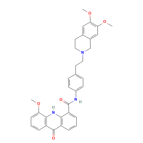 Elacridar (CAS: 143664-11-3) - Chemical Structure and Molecular Formula 