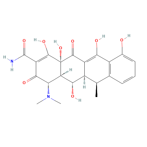 6-Epi Doxycycline, 65%  (Contains Unknown Salts) (CAS: 3219-99-6) - Chemical Structure and Molecular Formula 