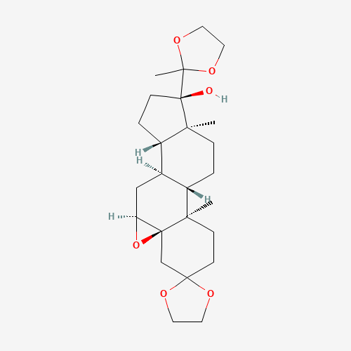(5a,6a)-Epoxy-17a-hydroxy-pregnane-3,20-dione-3,20-bis(ethyleneketal) (CAS: 3496-78-4) - Chemical Structure and Molecular Formula 
