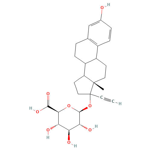 Ethynyl Estradiol 17-b-D-Glucuronide (CAS: 75803-39-3) - Chemical Structure and Molecular Formula 
