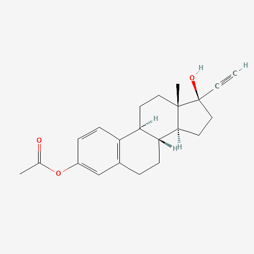 Ethynyl Estradiol 3-Acetate (CAS: 5779-47-5) - Chemical Structure and Molecular Formula 