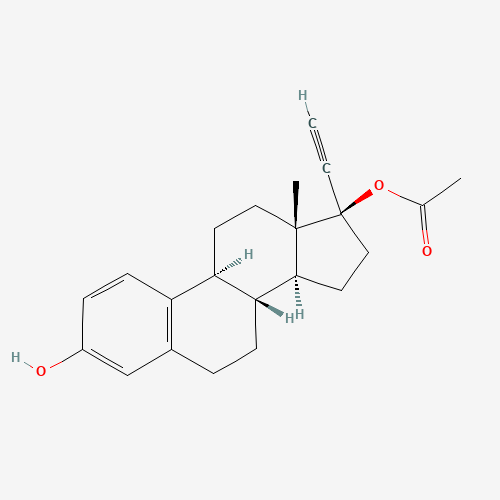 Ethynyl Estradiol 17-Acetate (CAS: 21221-29-4) - Chemical Structure and Molecular Formula 