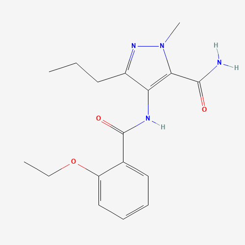4-(2-Ethoxybenzamido)-1-methyl-3-n-propylpyrazole-5-carboxamide (CAS: 139756-03-9) - Chemical Structure and Molecular Formula 