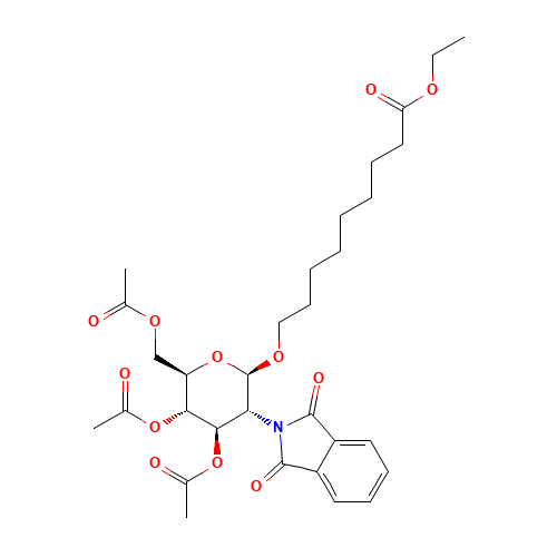 8-Ethoxycarbonyloctyl-(3,4,6-tri-O-acetyl-2-deoxy-2-phthalimido-b-D-glucopyranoside (CAS: 106445-23-2) - Related Chemical Product