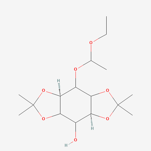 6-O-(D,L-1-Ethoxyethyl)-1,2:4,5-bis-O-(1-methylethylidene) D,L-myo-Inositol (CAS: 197848-74-1) - Chemical Structure and Molecular Formula 