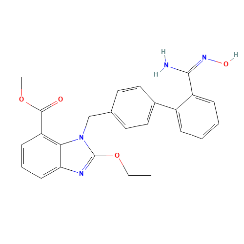 2-Ethoxy-1-[[2'-[(hydroxyamino)iminomethyl][1,1'-biphenyl]-4-yl]methyl]-1H-benzimidazole-7-carboxylic Acid Methyl Ester (CAS: 147403-65-4) - Related Chemical Product